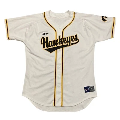 Винтажная бейсбольная футболка Iowa Hawkeyes NCAA Reebok размер 48 сделано в США белая - Изображение 1 из 4