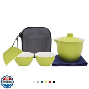 Porcelain Japanese Gongfu Tea Set for Adults, Chinese Travel Tea Sets Ceramic - Picture 1 of 5