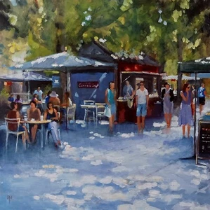 Parks of London , Original painting by Alan Harris, acrylic painting, framed - Picture 1 of 7