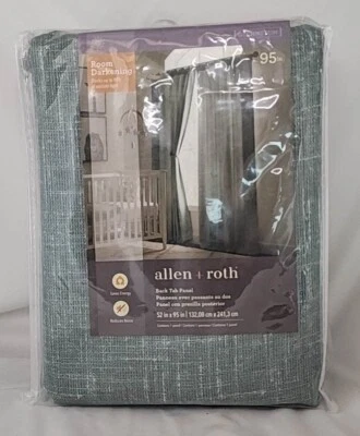 Panel de lengüeta trasera oscurecedor habitación Allen + Roth 52" x 95" - lino verde Foto 1 de 2