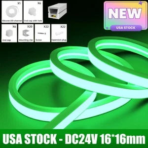USA 24V Flexible Silicone COB LED Light Strip Waterproof for Home Floor Outdoor - Picture 1 of 18