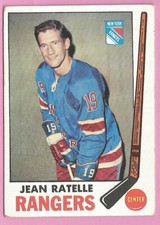 1969-70 Topps Hockey Card #42 Jean Ratelle New York Rangers *R3