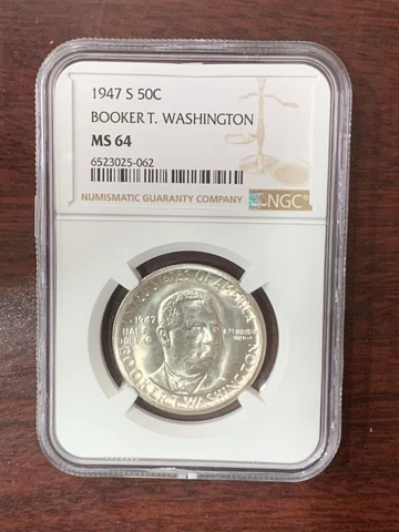 1947-S Booker T Washington Silver Half Dollar NGC MS64 Cover