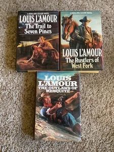 Lot (3) LOUIS L'AMOUR Western Books HOPALONG CASSIDY & Outlaw Mesquite HARDCOVER - Picture 1 of 8