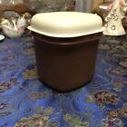 Vintage Tupperware Mini Brown Ice Bucket Storage Container with Lid