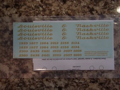 Louisville & Nashville L&N lightweight passenger coach decals, dulux gold, O - Image 1 of 3