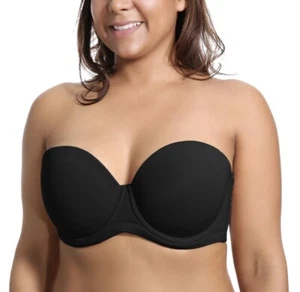 DELIMIRA Women's Strapless Push Up Bra Underwire Contour Multiway Plus Size 38DD - Picture 1 of 8