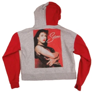 Selena Quintanilla Hoodie Size XL Signature Rose Logo Photo Color Block - Picture 1 of 11