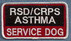 RSD/CRP ASTHMA SERVICE DOG  vest patch