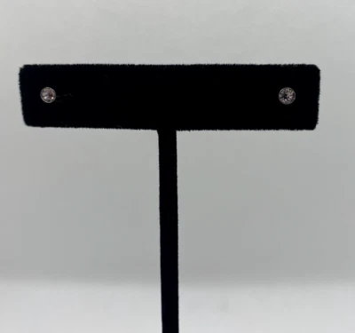 Sterling Silver 3mm Round Purple Stud Earrings Made with Swarovski Crystals - Image 1 of 4