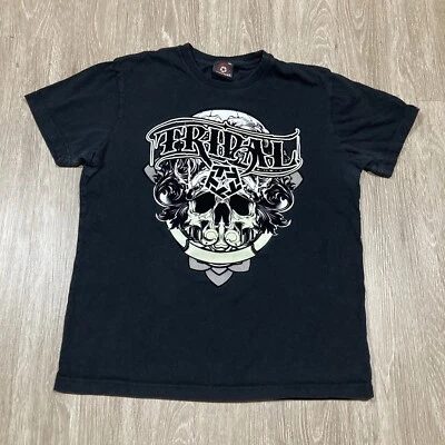 Camisa Tribal XL 00s Y2k Brillo Grunge Emo Gótico Esqueleto Calavera Patinador Patinador Camiseta Foto 1 de 4