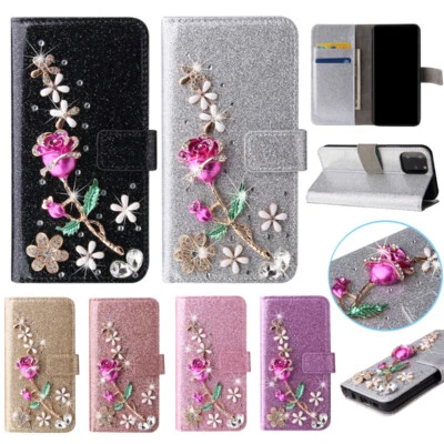 3D Rose Flip Stand Cover Wallet Phone Case For iPhone 11 16 Pro Max 12 13 14 15 - Image 1 of 4