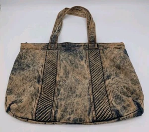 Vintage Shane Denim Purse Oversized Bucket Bag Blue Jean Acid Wash Hobo 20x15" - Picture 1 of 7