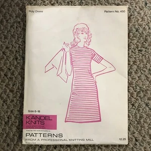 Kandel Strick Nr. 450 Vintage 70er Jahre klassisches Poly Kleid Muster ungeschnitten - Gr. 6-18 - Bild 1 von 4