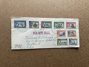 Gilbert & Ellice Is 1956 FDC +QEII Short Set #61-69 +08/01/56 CDS +Canton-Canton - Picture 1 of 2