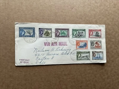 Gilbert & Ellice Is 1956 FDC +QEII Short Set #61-69 +08/01/56 CDS +Canton-Canton - Image 1 of 2