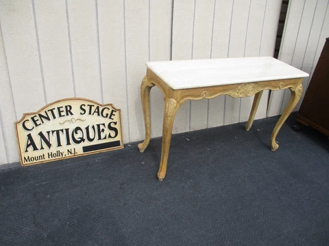 63412  Marble Top Console Table Sideboard Server Cover