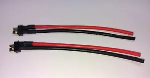 2 x Mini T-Plug Stecker male männlich mit 10cm Silikon Kabel 16AWG 1,5mm² - Picture 1 of 2