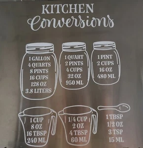 kitchen conversion chart peel and stick - Picture 1 of 1