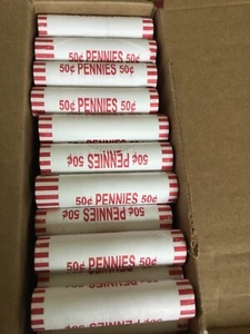 1 Bank Circulated Box of Pennies. 50 Rolls.💥Find Errors, Wheats, And Coppers💥 - Picture 1 of 2