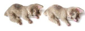 VTG SET OF 2 Sugar Texture Kittens Cats Sleeping Figurine Made In Japan - 4"x 2" - Picture 1 of 7