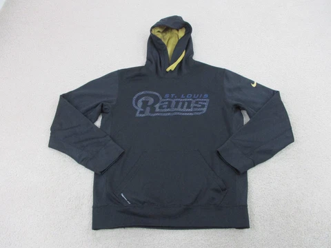 St Louis Rams Sweater Adult Small Black Football Sweatshirt Hoodie Nike Mens Cover