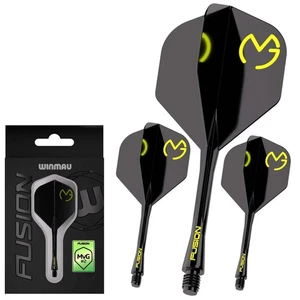 Winmau Fusion #2 Integrado Vuelo y Eje MvG Diseño Negro y Verde - Imagen 1 de 6