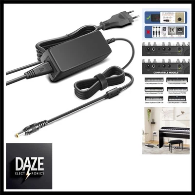 Netzteil 12V Ladegerät für Casio WK-6500 WK-6600 WK-7500 WK-7600 Privia CDP-1... - Bild 1 von 4