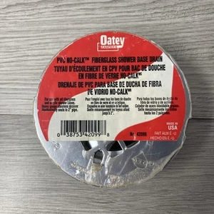 Oatey 42099 -Round 2" PVC No-Calk White Pre-Formed Shower Base Drain Single - Picture 1 of 7
