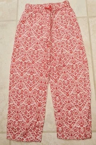 MINI BODEN Cuffed Holiday Trousers Red&Ivory Ditsy Floral 7-8 YRS NEW SAMPLE G4 - Picture 1 of 3
