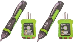 2 Commercial Electric 2 Piece Electrical Tester Kit Outlet Voltage Tester GFCI - Picture 1 of 11