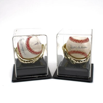 Henry Aaron Joe DiMaggio Pete Rose Autografiado Rawlings Béisbol Lote de 2 #X535 Foto 1 de 4