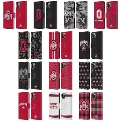 OFFICIAL OHIO STATE UNIVERSITY LOGO LEATHER BOOK CASE FOR APPLE iPHONE PHONES - Image 1 of 4