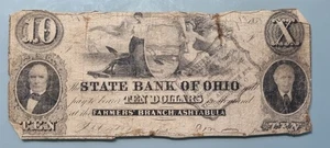 Moneda obsoleta - 10 dólares State Bank of Ohio Farmers Branch estampada #96271 - Imagen 1 de 2