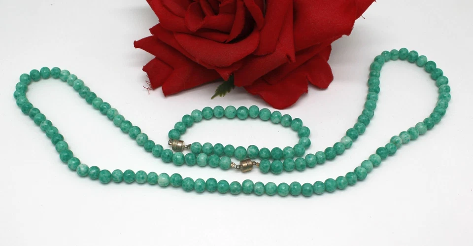 Juego de pulsera y collar con cuentas de amazonita rescate de gatos Foto 1 de 1