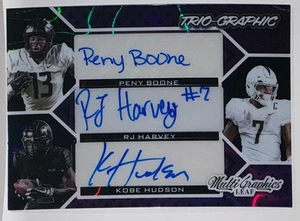 Peny de fútbol americano ecléctico hoja 2024 Boone RJ Harvey Hudson autógrafo automático #d 4/6 - Imagen 1 de 1