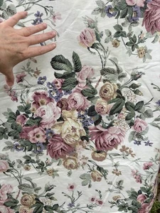 2 Curtains Drape Window Scarf Floral 43" x 100" Cotton Cottage VGUC Lot - Picture 1 of 19