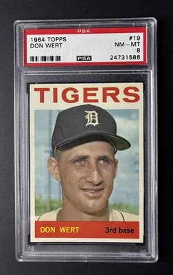 1964 Topps Don Wert #19 PSA 8 Detroit Tigers - Image 1 of 2