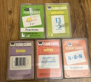Whitman Flash Cards Vintage 1980s Numbers Math Metrics Fractions (5 Sets) - Picture 1 of 1