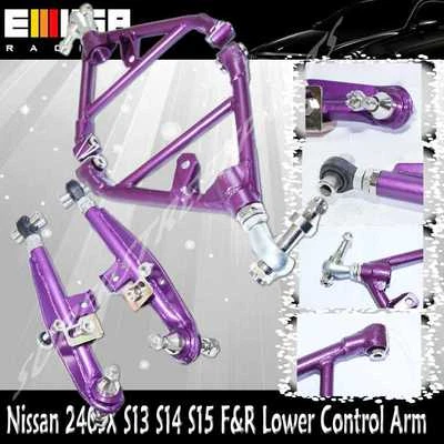For Nissan 240SX 1995 1996 1997 1998 S14 Front&ReaAdj. Lower Control Arm PURPLE - Image 1 of 4