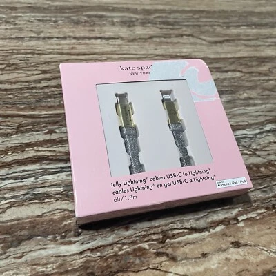 Kate Spade Data Cable USB-C Apple iPhone Charging Cable Silver 6ft - Image 1 of 4