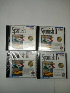 Spanish 1 Through 4 Learning Pro One Multimedia CD-Rom PC 4-PACK - Picture 1 of 2