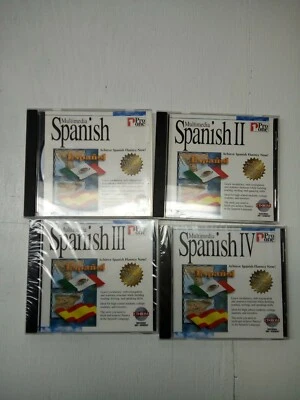 Spanish 1 Through 4 Learning Pro One Multimedia CD-Rom PC 4-PACK - Image 1 of 2