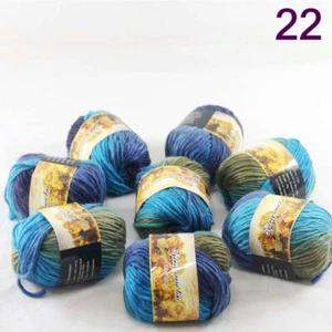SALE 8 Skeins x 50gr NEW Chunky Colorful Hand Knitting Wool Yarn 822 Blue Royal - Picture 1 of 24