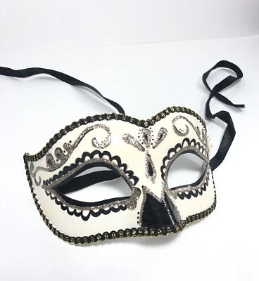 Hand Painted Venetian Carnival Mask. Artist Peazy Monellon. Dia De Los Muertos - Image 1 of 4