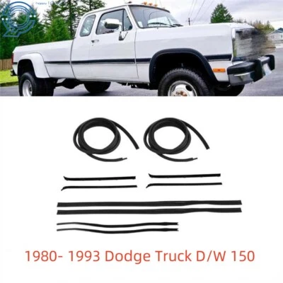 For 1980-1993 Dodge Truck D/W 150 Door Window Weatherstrip Seal Kit Rubber 10pcs - Image 1 of 4
