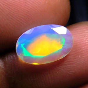12x8mm Oval Shape AAA Ethiopian Opal Gemstone Faceted Cabochon Calibrated Size - Picture 1 of 3