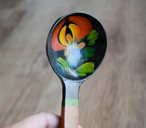 Vintage Handmade Primitive Soviet wooden spoon Hand crafted spoon Souvenir USSR - Picture 1 of 10