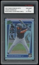 JASSON DOMINGUEZ 2021 PANINI OPTIC SILVER PRIZM 1ST GRADED 10 RATED ROOKIE CARD