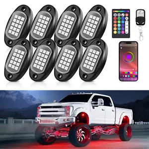 Off Road RGB LED Rock Lights - 8 Pods Under Car Neon Led Lights Underbody Lamp - Picture 1 of 22